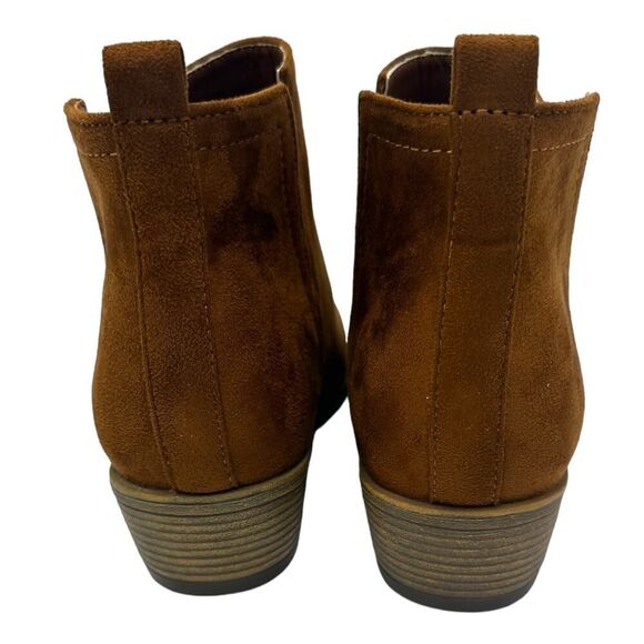 Journee Collection Women's Rimi Ankle Booties Camel Platform Heel Block Size 7.5 - Picture 8 of 10